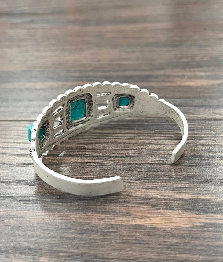 Western Turquoise Statement Cuff Bracelet