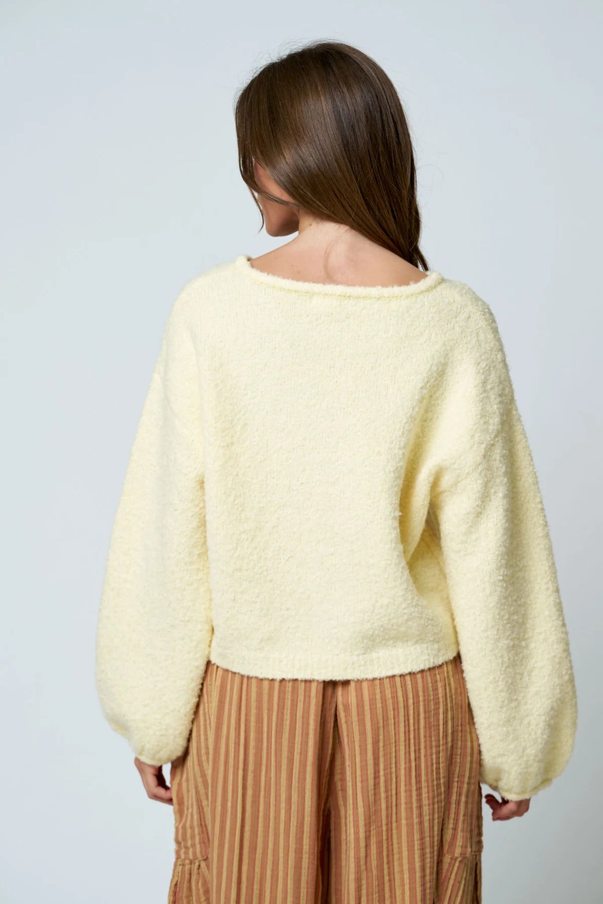 Butter Yellow Cozy Textured Knit Sweater
