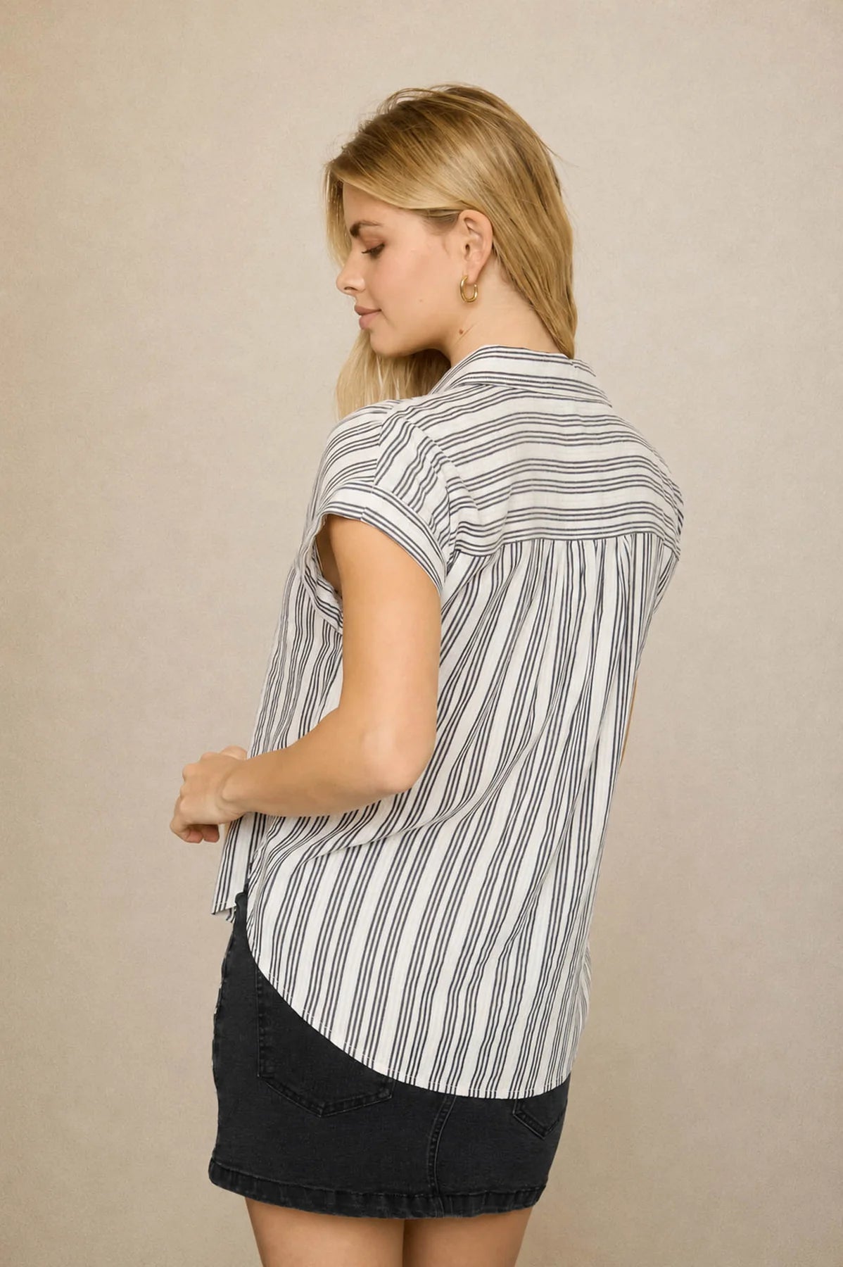 Easy Days Striped Button-Up Top Regular & Plus