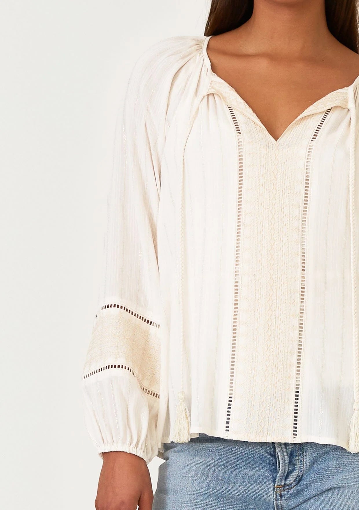 Free Spirit Embroidered Peasant Blouse