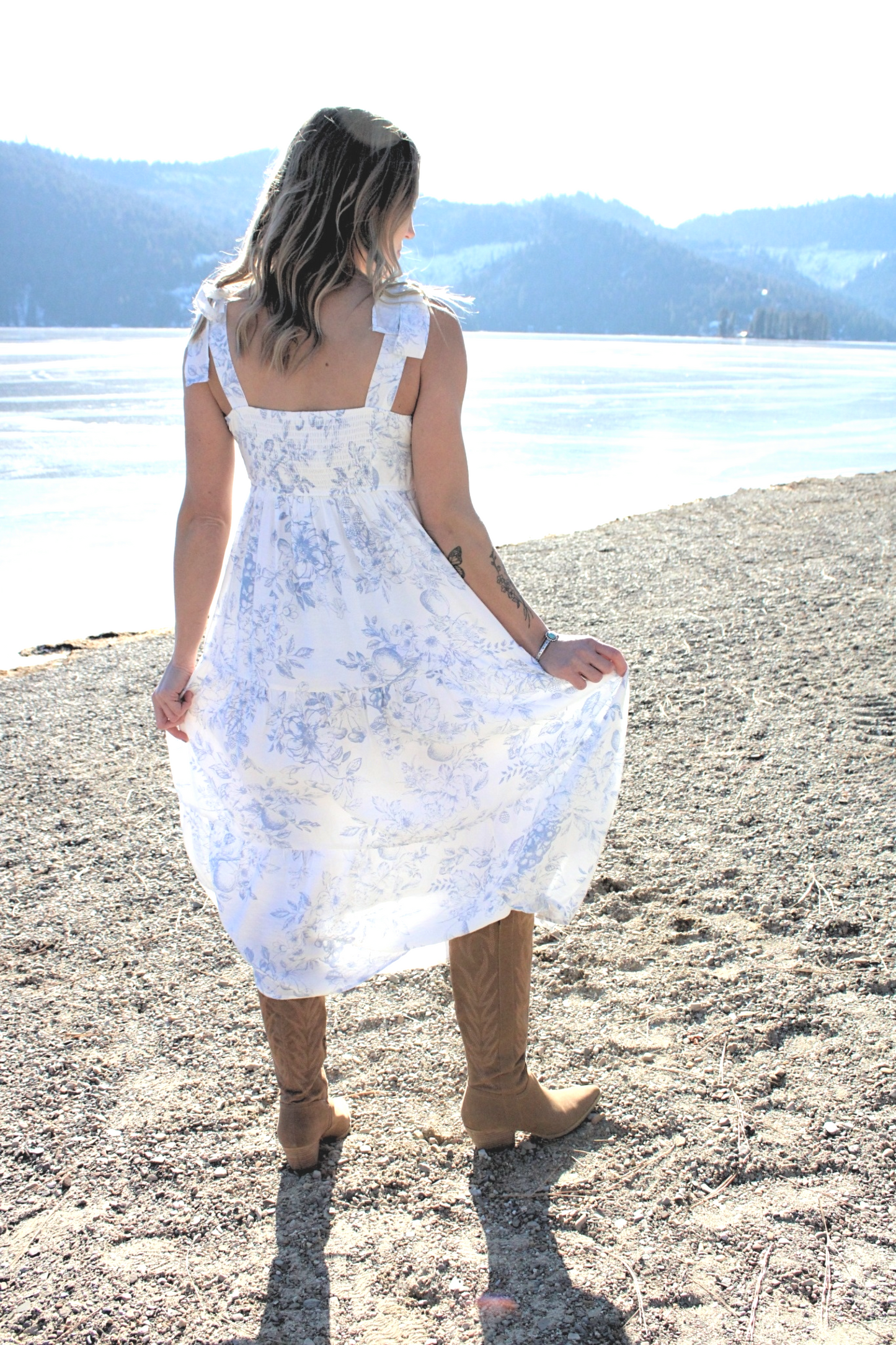 Fruit Blossom Tired Midi Dress