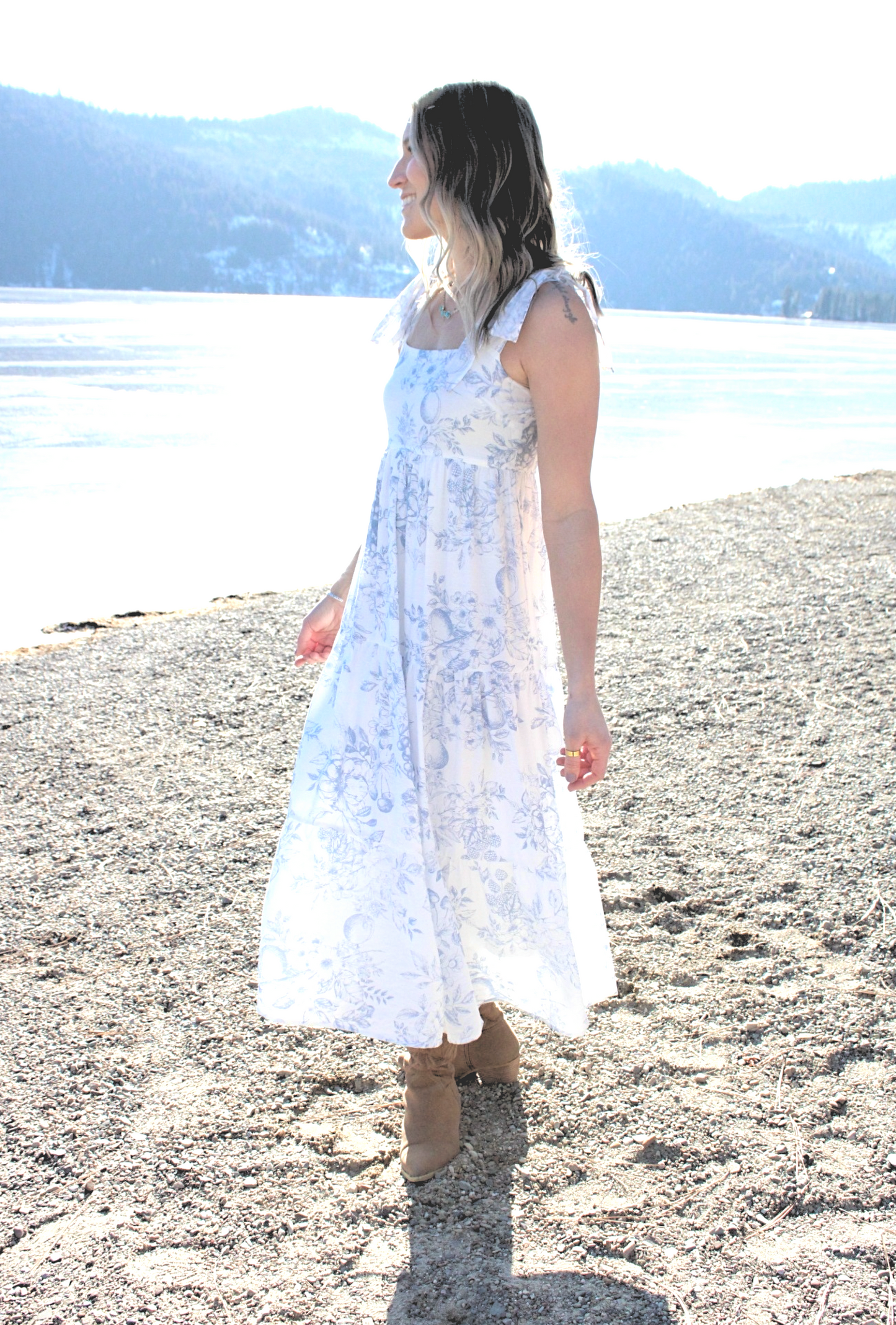 Fruit Blossom Tired Midi Dress