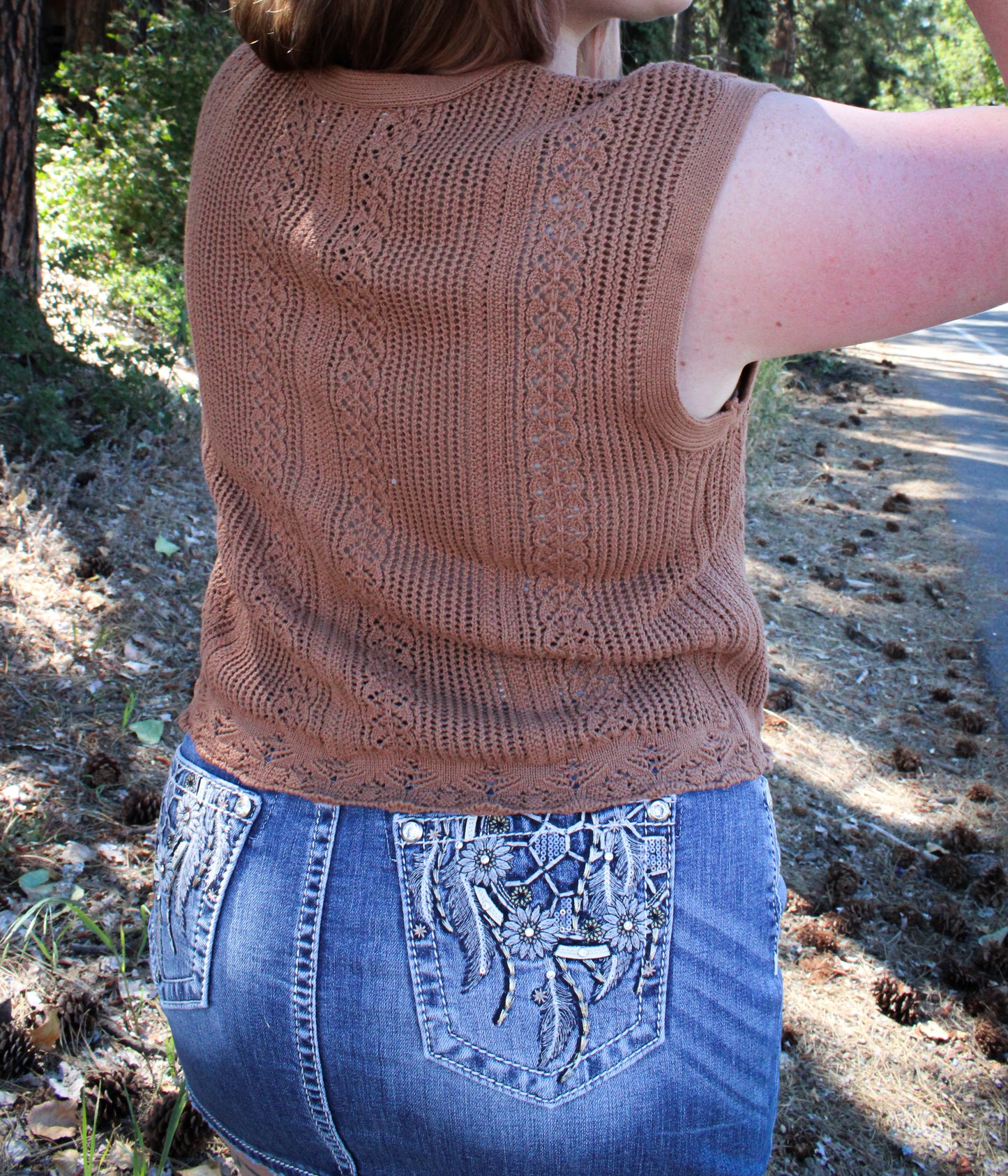 Miss Me Daisy Dreamcatcher Embellished Pockets Denim Mini Skirt