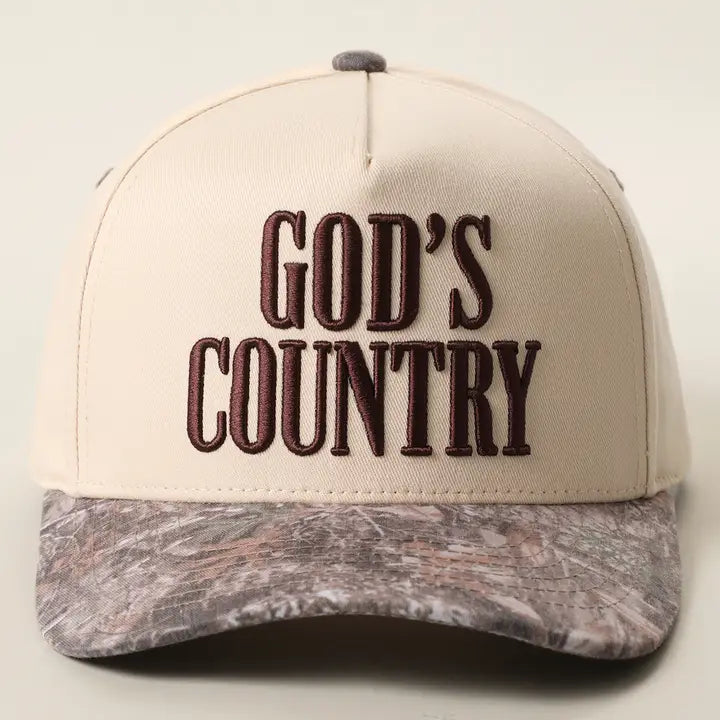 God's Country 3D Embroidered Camo Two-Tone Trucker Hat