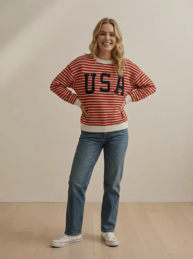 USA Striped Pullover