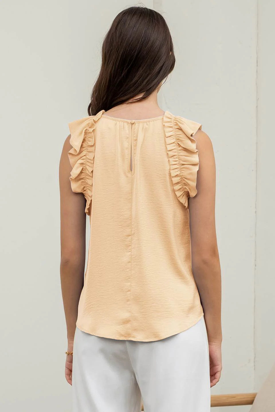 Sweet Peach Ruffle Blouse