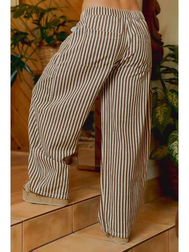 Canyon Trail Striped Barrel Cargo Pants