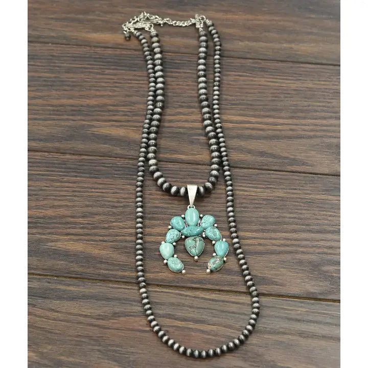 Turquoise Squash Blossom Layered Necklace