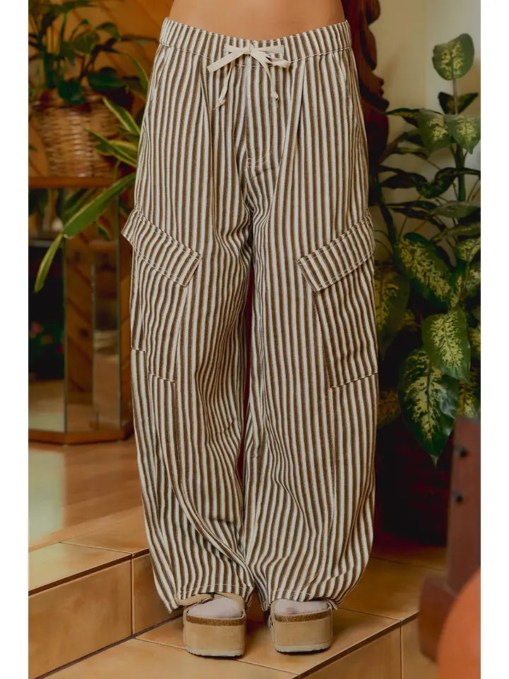 Canyon Trail Striped Barrel Cargo Pants