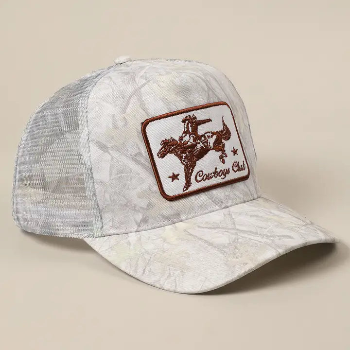 Cowboy Club Embroidery Patch Mesh Cap
