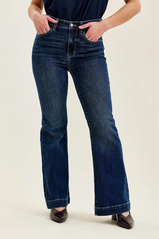Judy Blue Petite High-Rise Trouser Flare Jeans