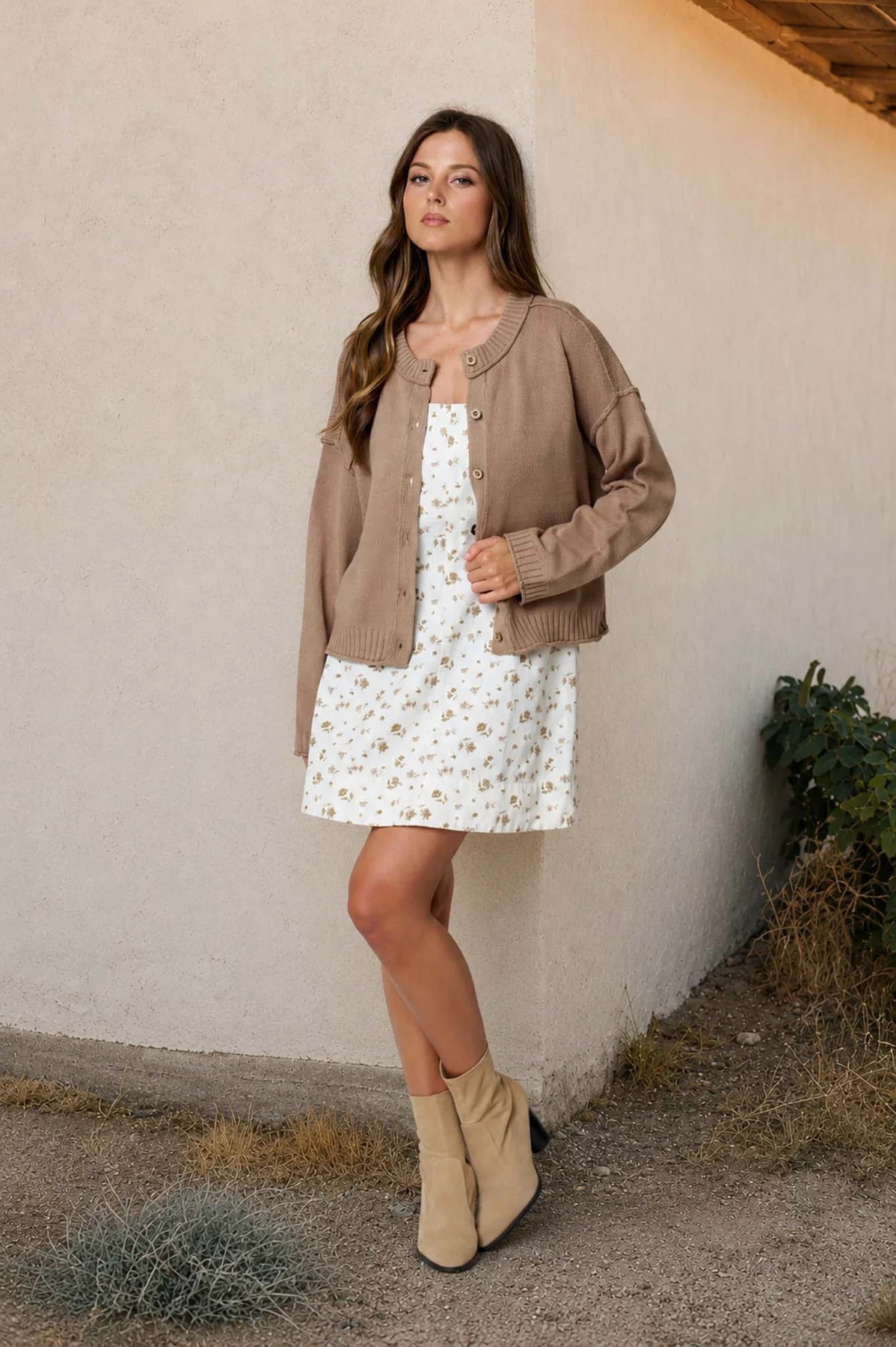 Desert Mocha Button-Front Cardigan