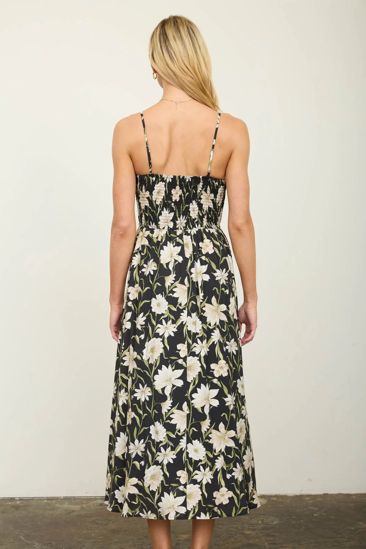 Midnight Garden Floral Midi Dress
