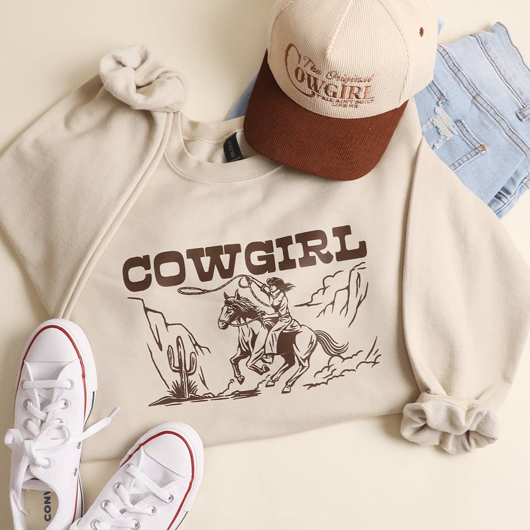 Cowgirl Western Rodeo Graphic Fleece Sweatshirt