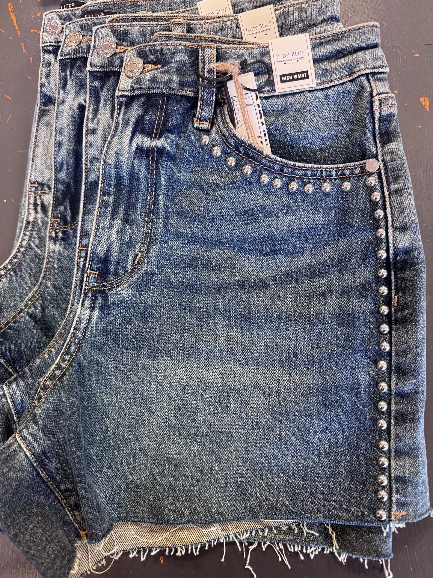 Cut Off Shorts With Dome Studded Judy Blue