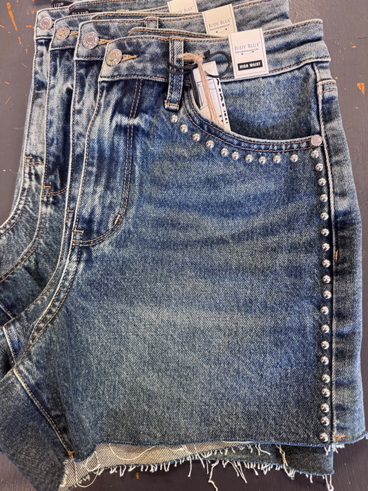 Cut Off Shorts With Dome Studded Judy Blue