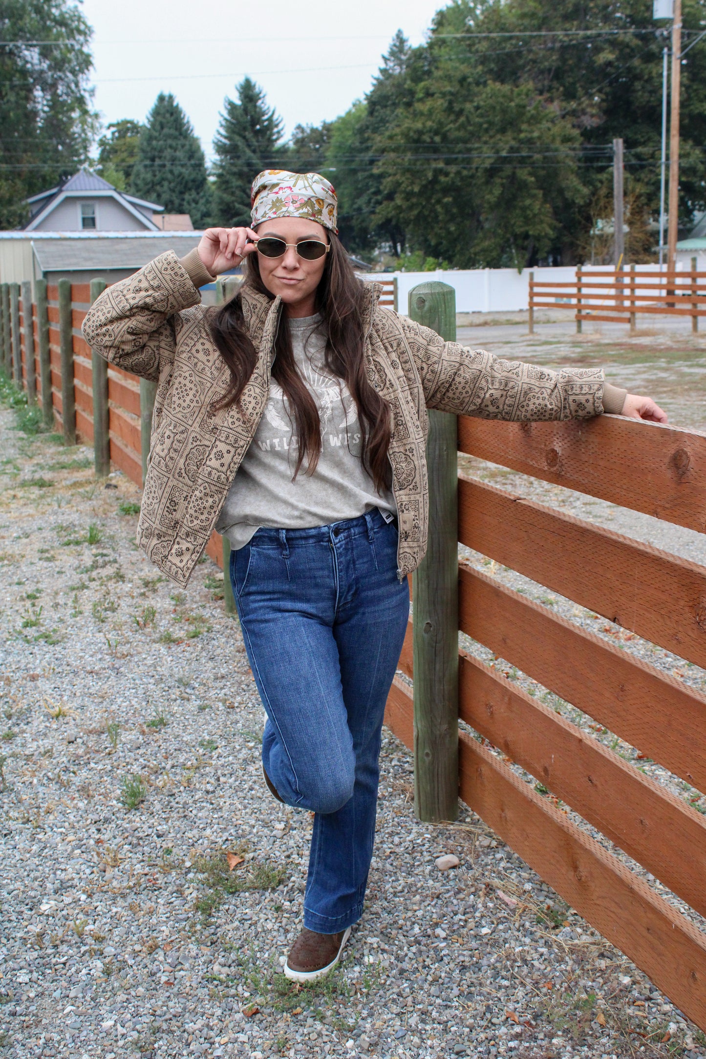 Paisley Printed Corduroy Texture Puffer Jacket