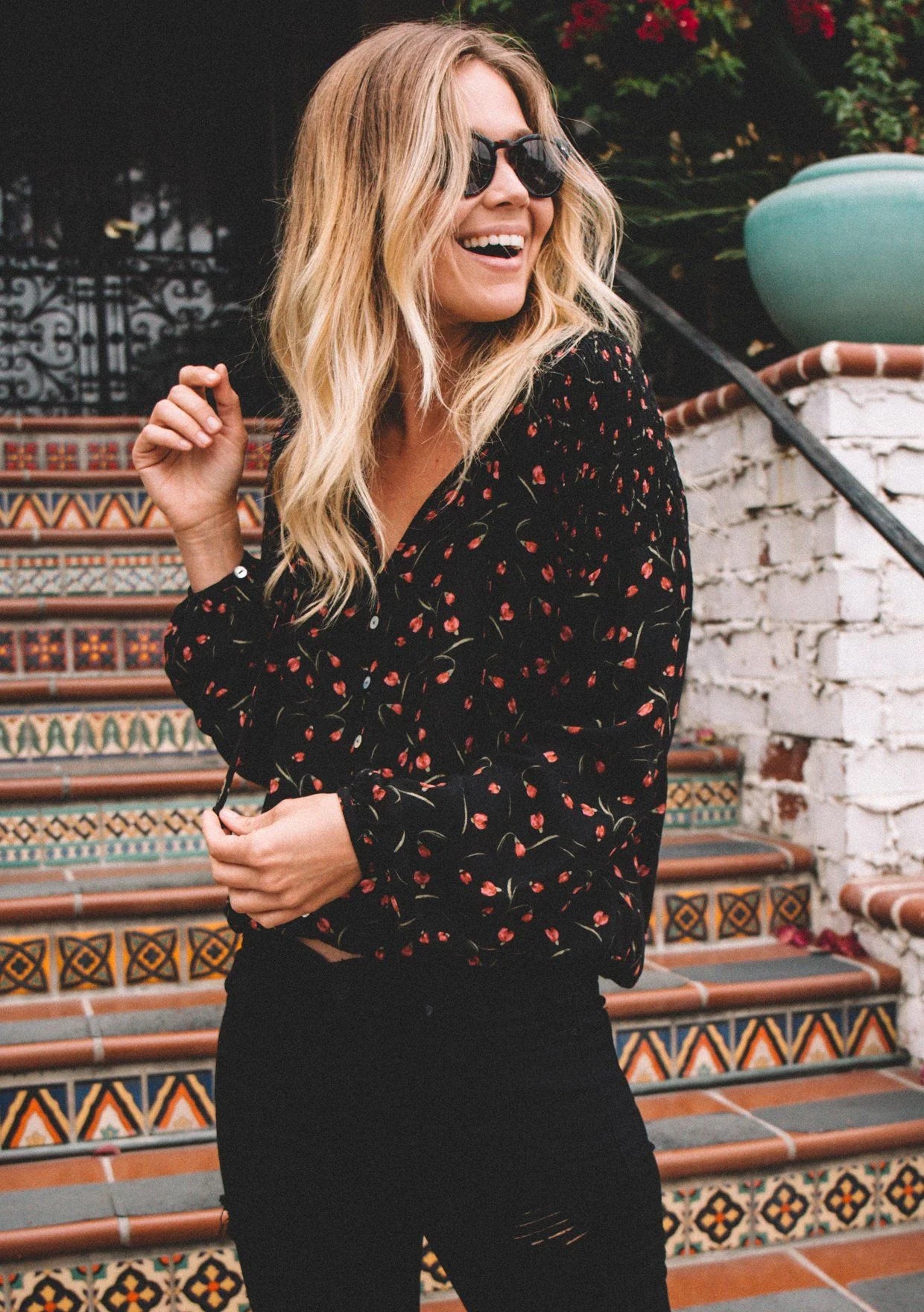 Kenzie Tulip Print Blouse