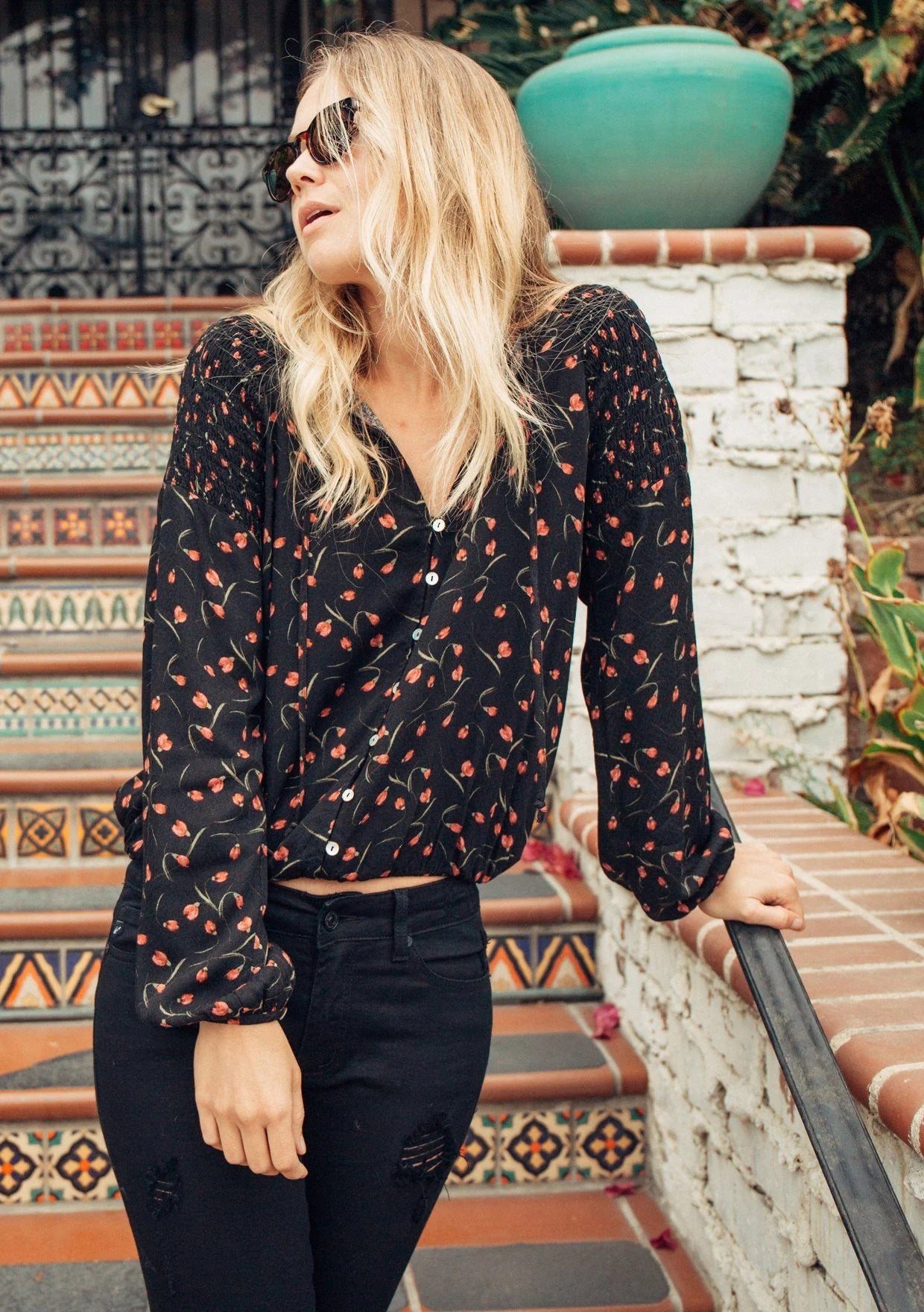 Kenzie Tulip Print Blouse