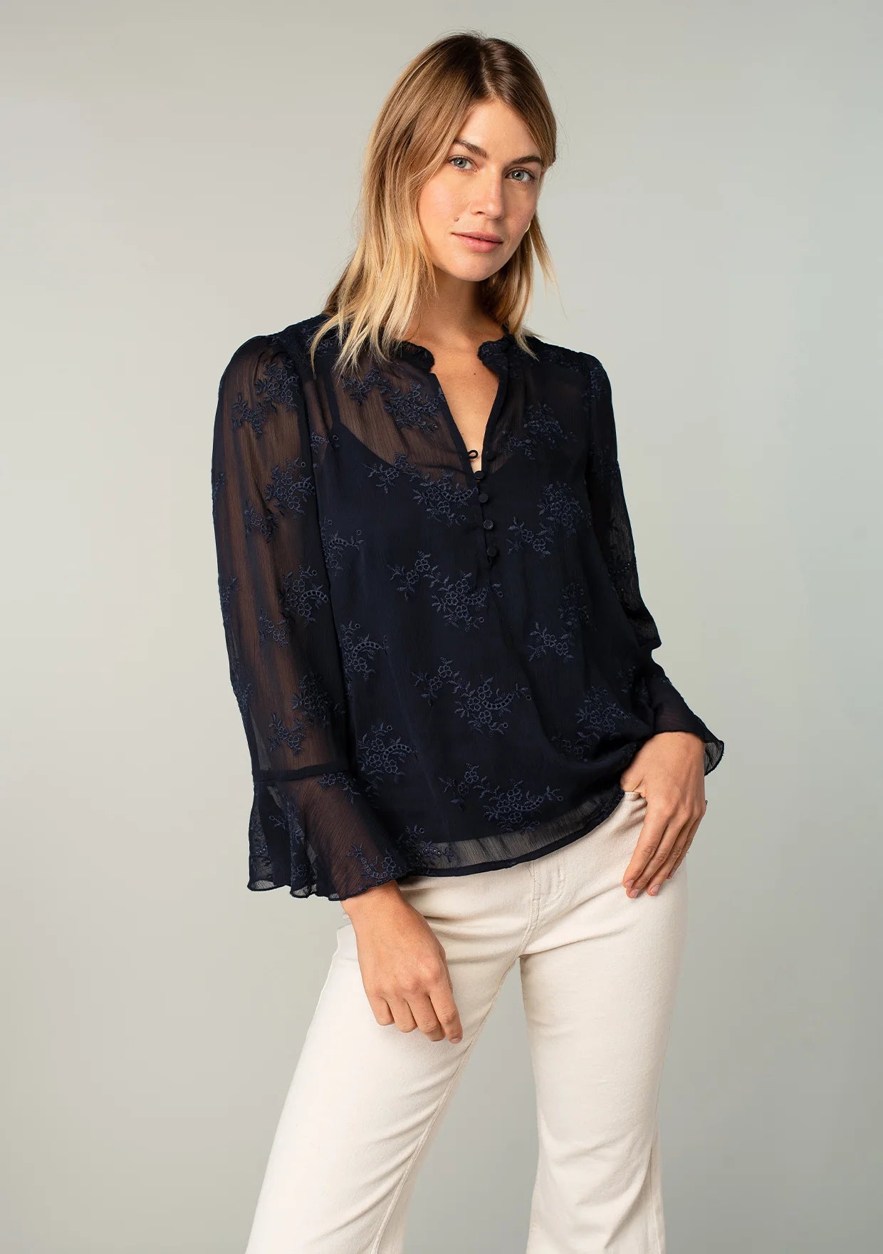 Midnight Romance Embroidered Blouse