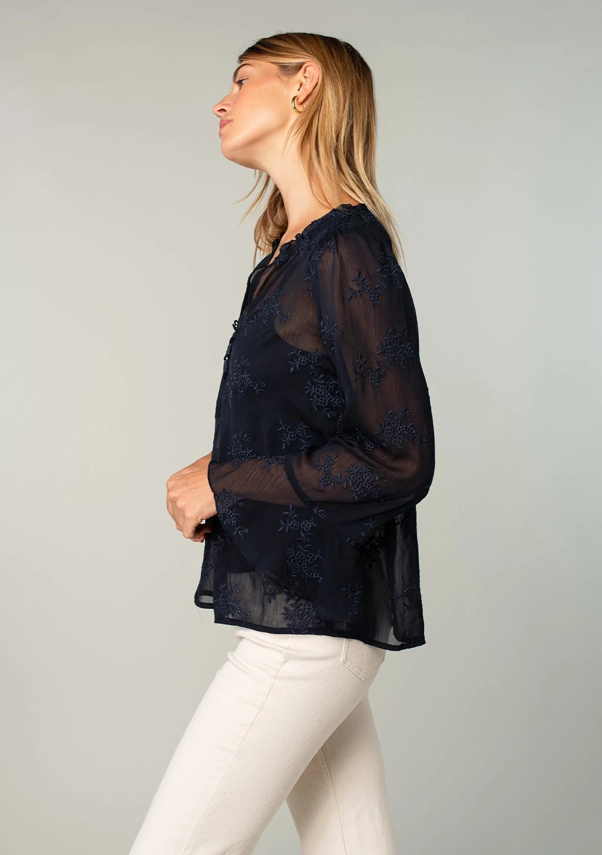 Midnight Romance Embroidered Blouse