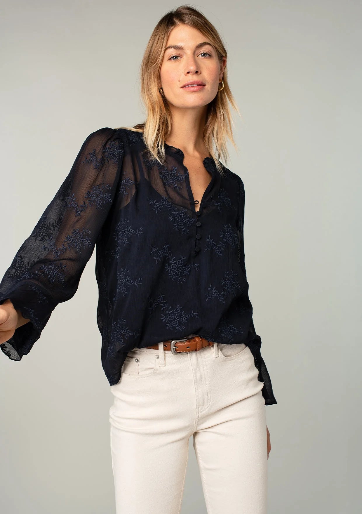 Midnight Romance Embroidered Blouse