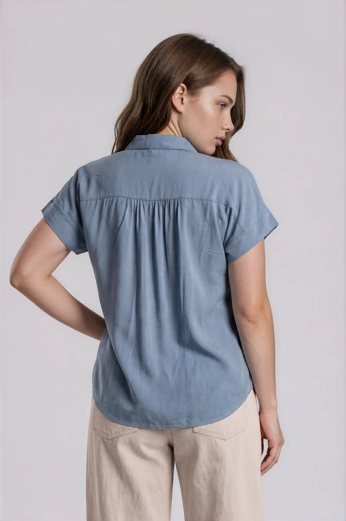 Plus Size Dusty Teal Button-Down Shirt