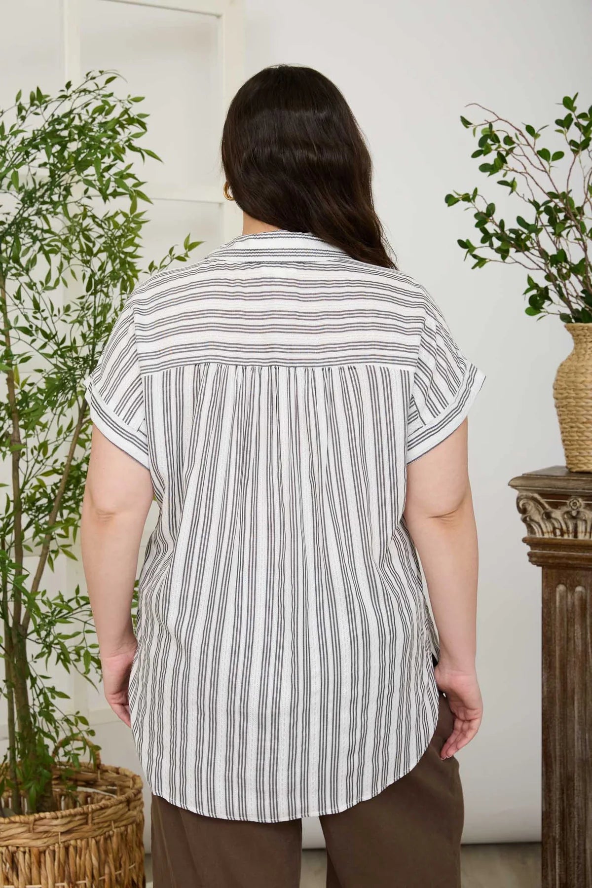 Easy Days Striped Button-Up Top Regular & Plus