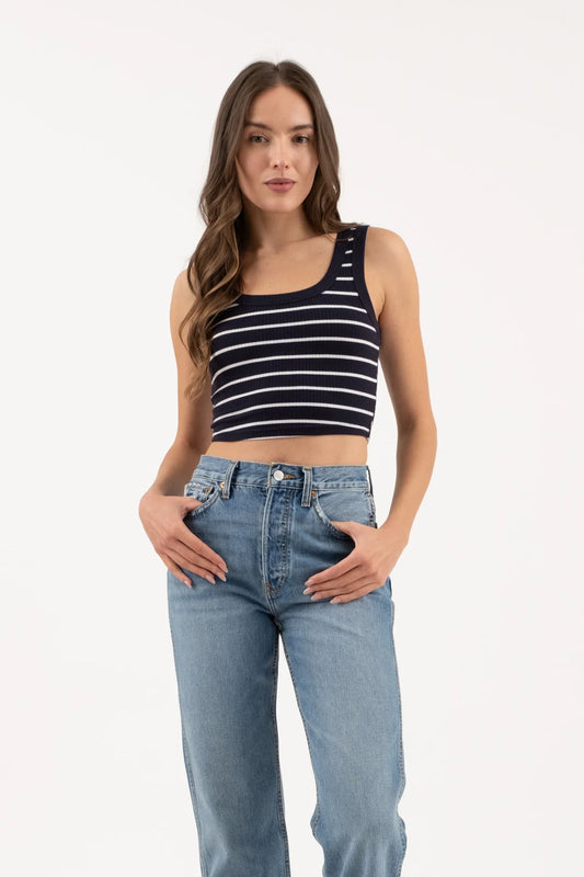 Boardwalk Striped Cropped Tank