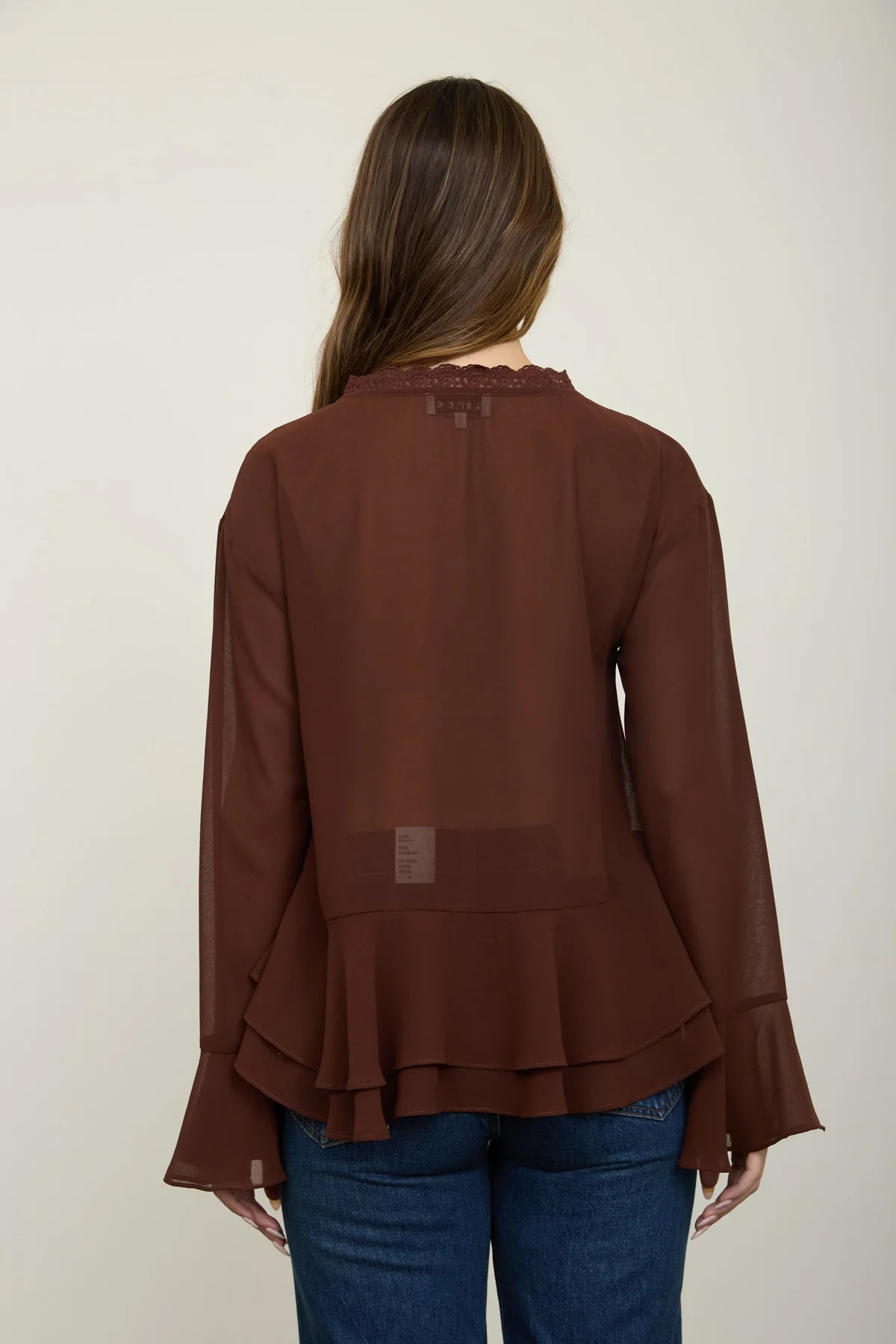Chocolate Ruffle Romance Blouse