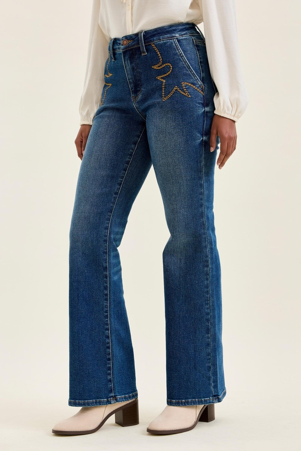 Daisy Bootcut w/Cowboy Boot Stitching Judy Blue Jeans