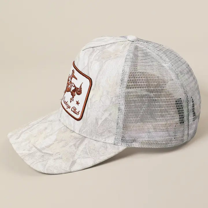 Cowboy Club Embroidery Patch Mesh Cap