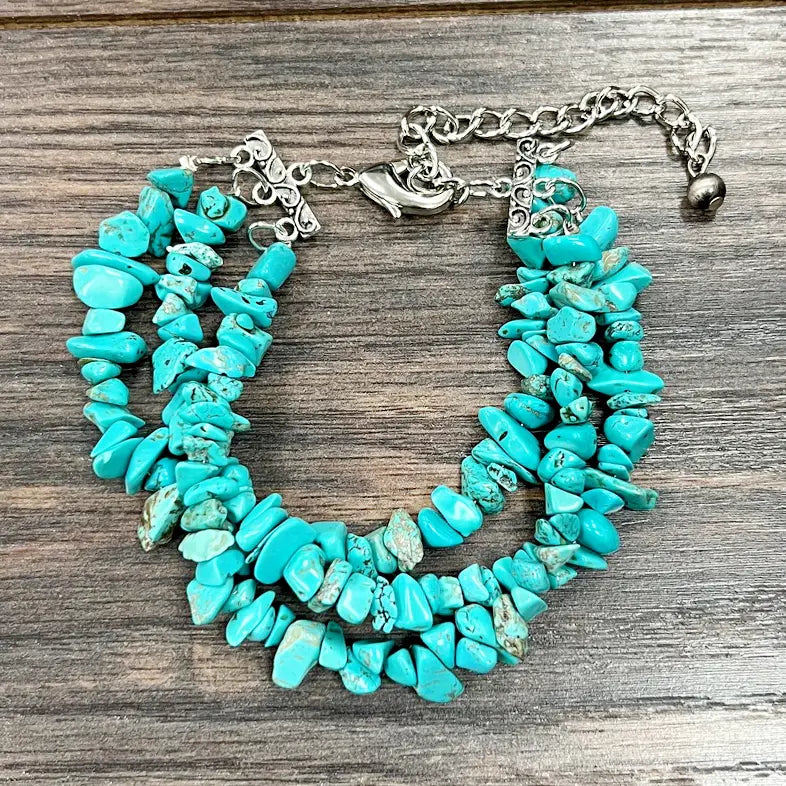 Multi-Strand Turquoise Stone Bracelet