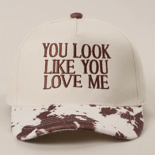 You Look Like You Love Me Embroidered Animal Print Trucker