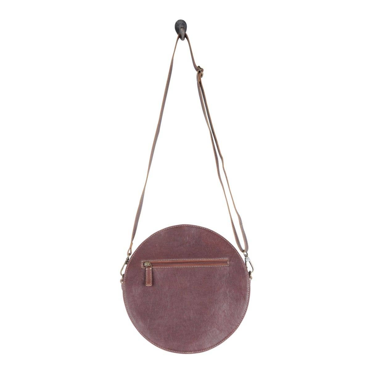 Turquoise Trails Tooled Round Crossbody Bag