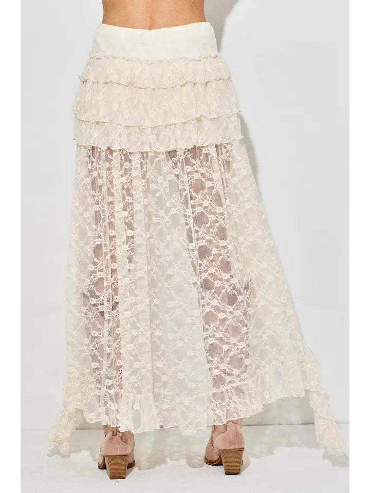 Lace Tired Maxi Skirt