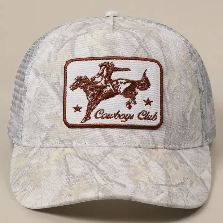Cowboy Club Embroidery Patch Mesh Cap