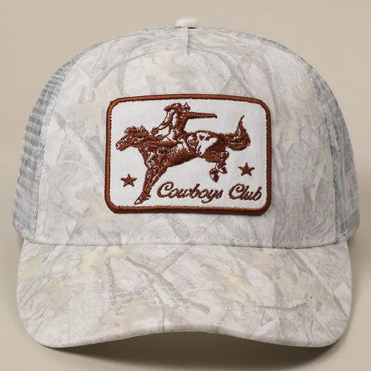 Cowboy Club Embroidery Patch Mesh Cap
