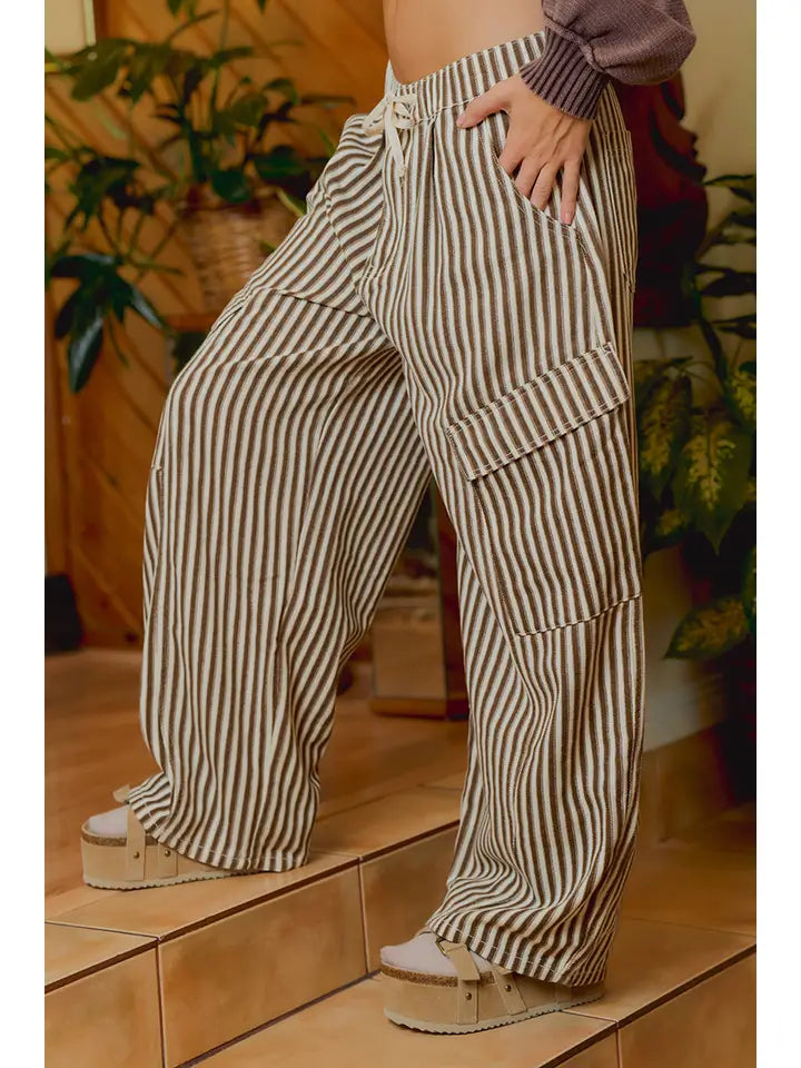 Canyon Trail Striped Barrel Cargo Pants