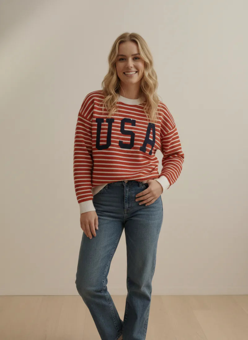 USA Striped Pullover