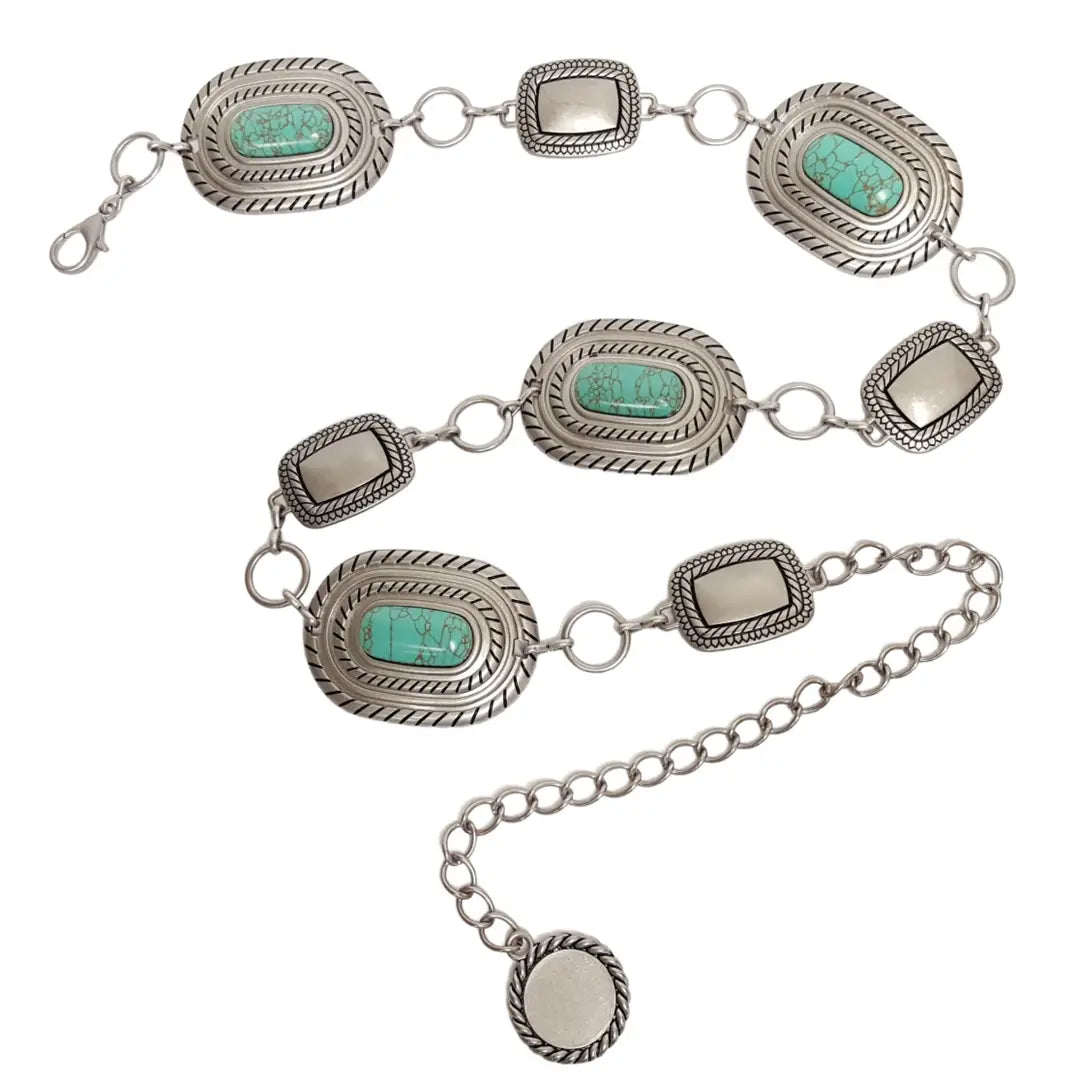 Vintage-Inspired Concho Chain Belt
